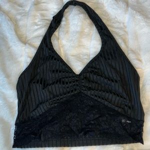 Black crop top with lace
